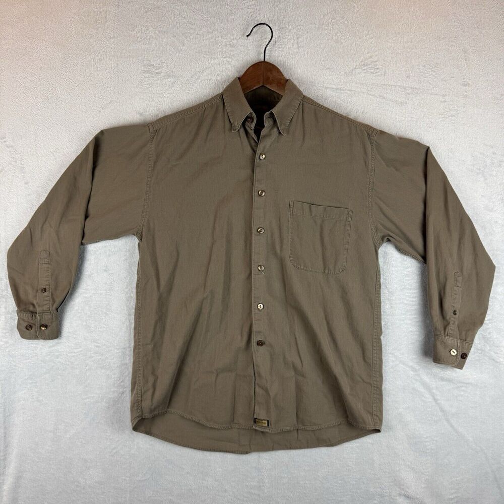 Bruno Shirt Mens Medium Brown Long Sleeve Button Down Cotton Casual Washable